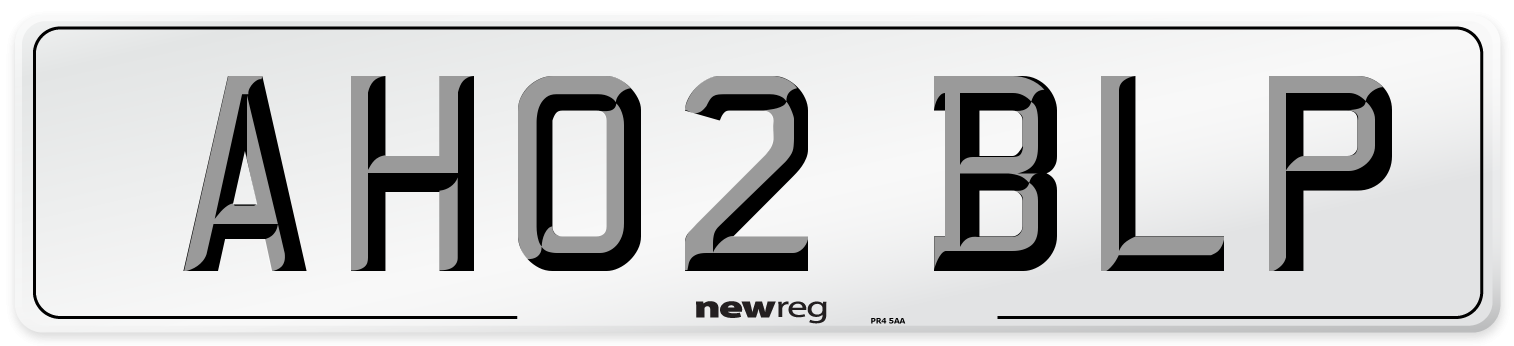 AH02 BLP Number Plate from New Reg